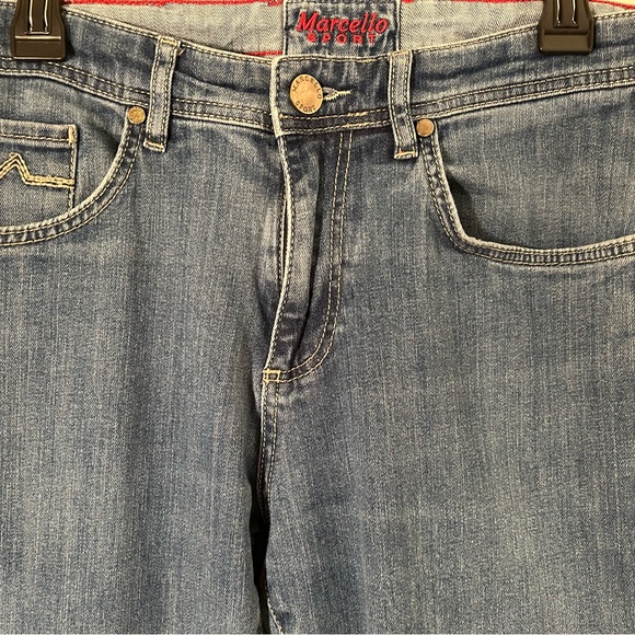 Marcello Sport Medium Wash Straight Fit Jeans Tagged 32x34 but are Hemmed to 28 - Picture 7 of 8